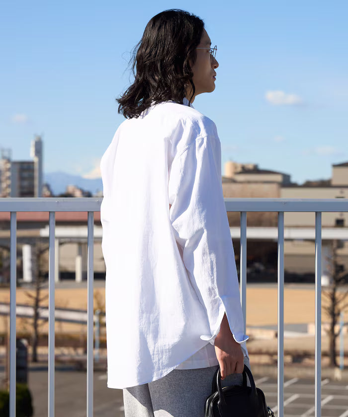Oversized Classic Regular Collar Chambray Shirt Long Sleeve