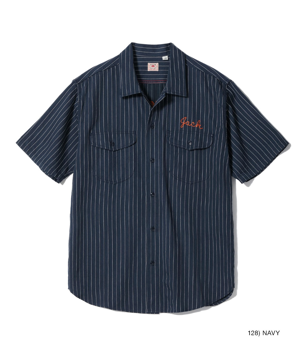 COKE STRIPE WORK SHIRT with CHAIN EMBROIDERED