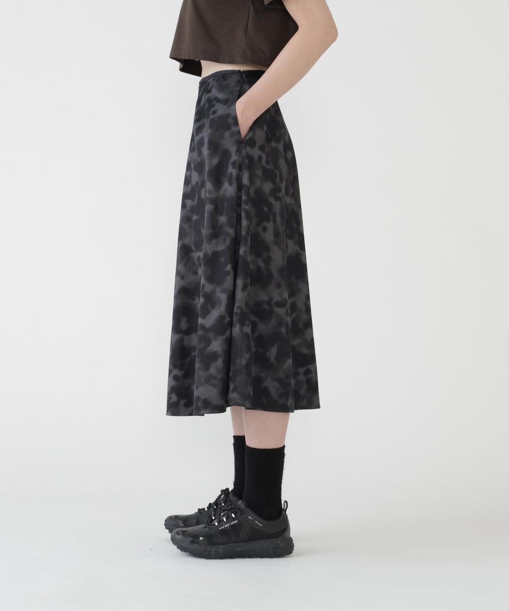 printed satin skirt (W)