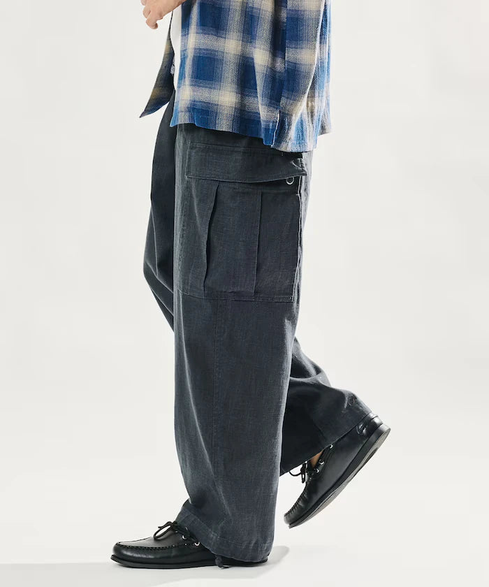 LINEN COTTON EASY CARGO PANTS 【Compatible with Set-Up】