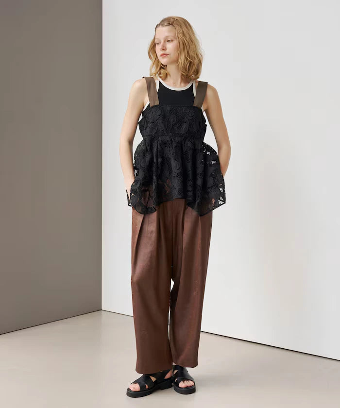 Flower Motif Batten Lace Iris Hem Camisole Top 【Limited Edition】
