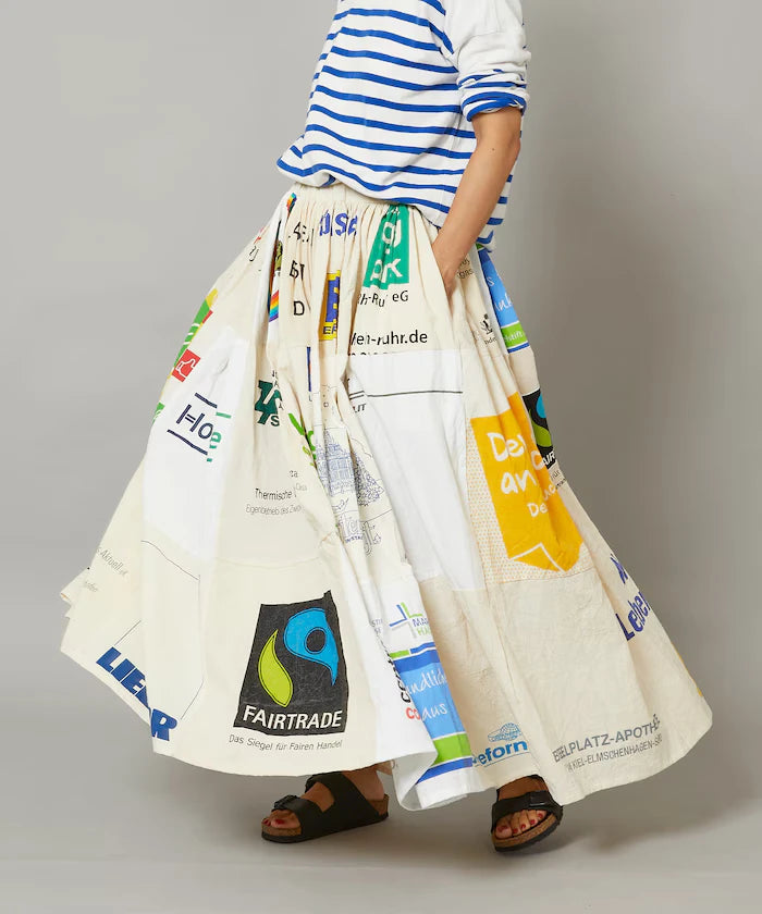 Vintage European Eco Bag Remake Skirt