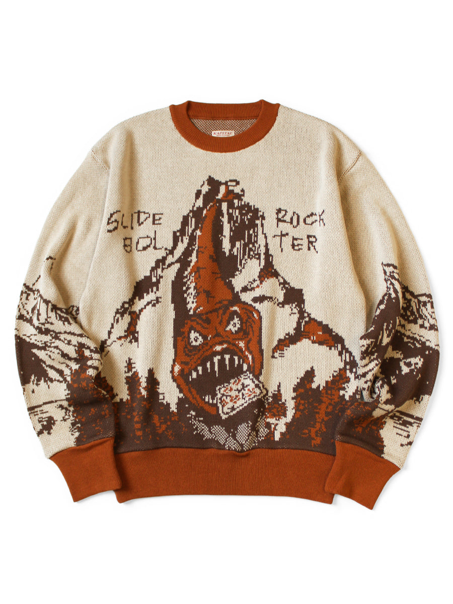 8G Jacquard Knit Vintage Crew Sweater(...