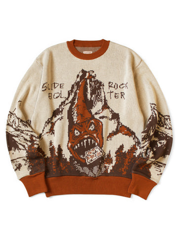 8G Jacquard Knit Vintage Crew Sweater(...