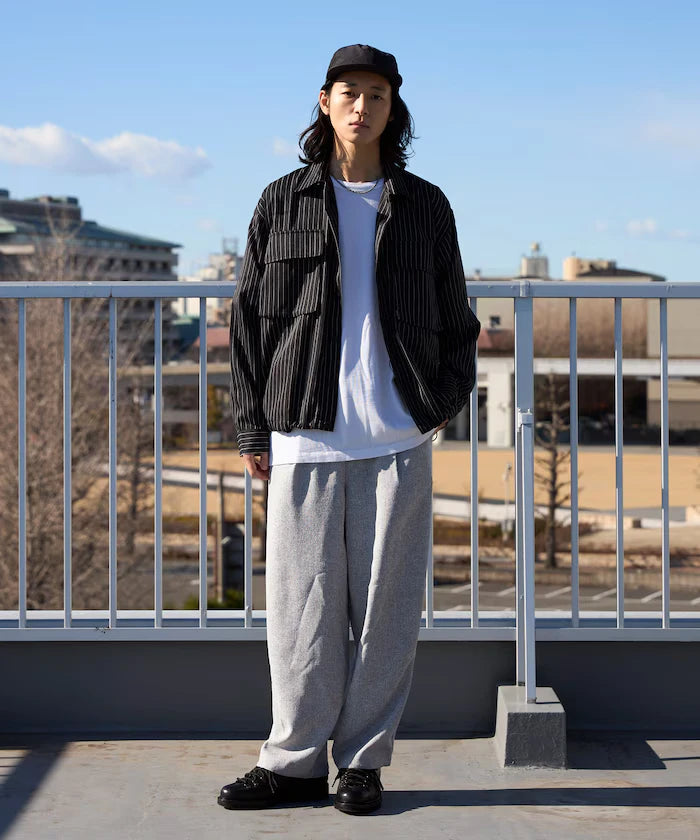 Stripe Shirt Blouson / Setup Compatible / Layer / Relaxed Fit