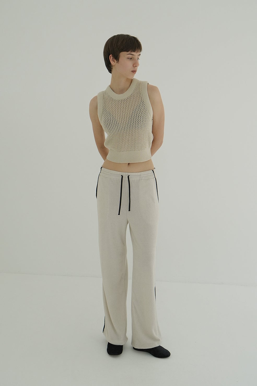 3D RIB MESH KNIT TOPS