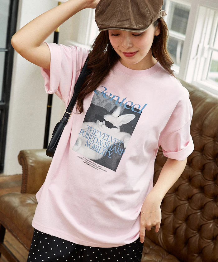 <Functional Material> Genteel Rabbit Print T-Shirt Limited Edition