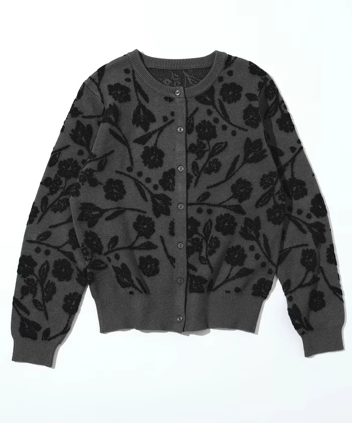 Flower Jacquard Knit Cardigan