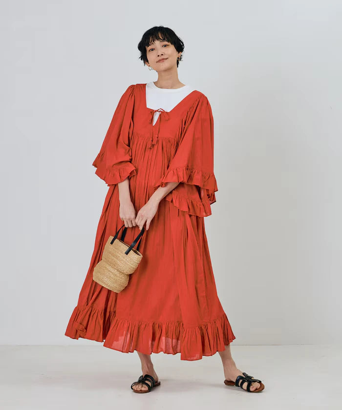 India Square Neck Frilled Dress