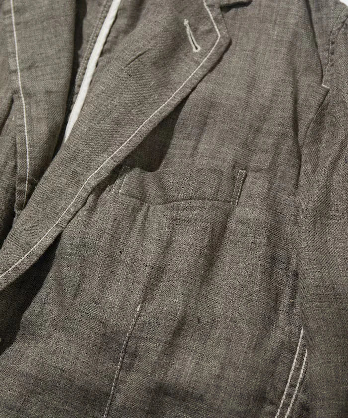 French Linen Tweed Tailored Jacket