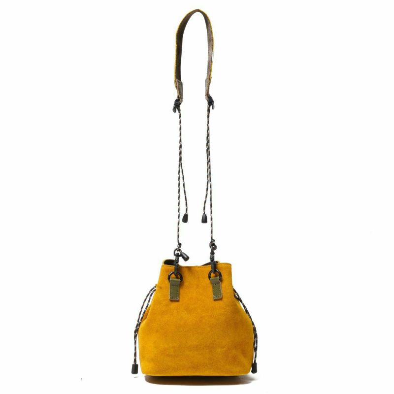 WATER PROOF SUEDE MINI DROW STRING SHOULDER/MUSTARD
