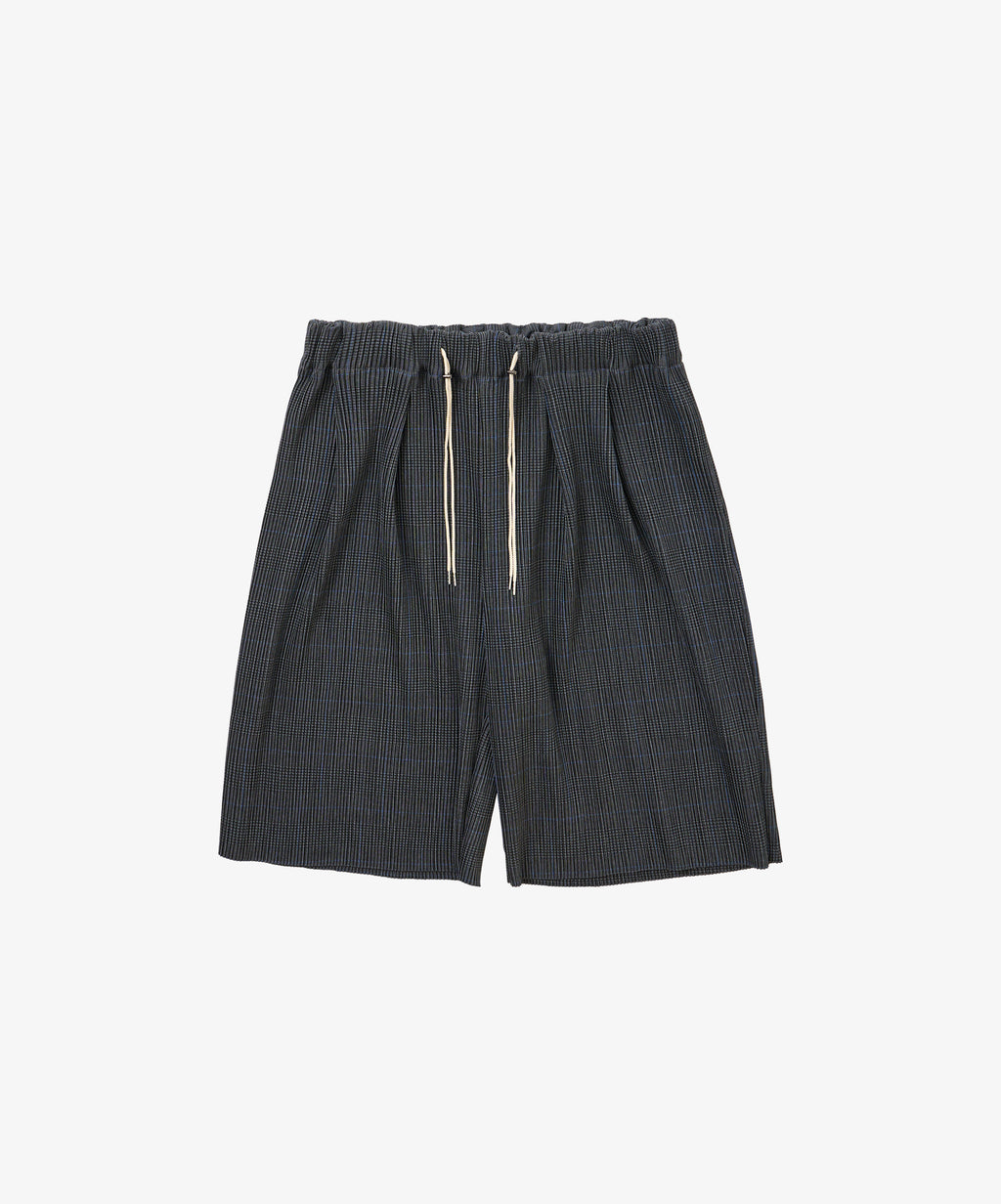 circular pleats short pants deadstock watahiko tex glen check