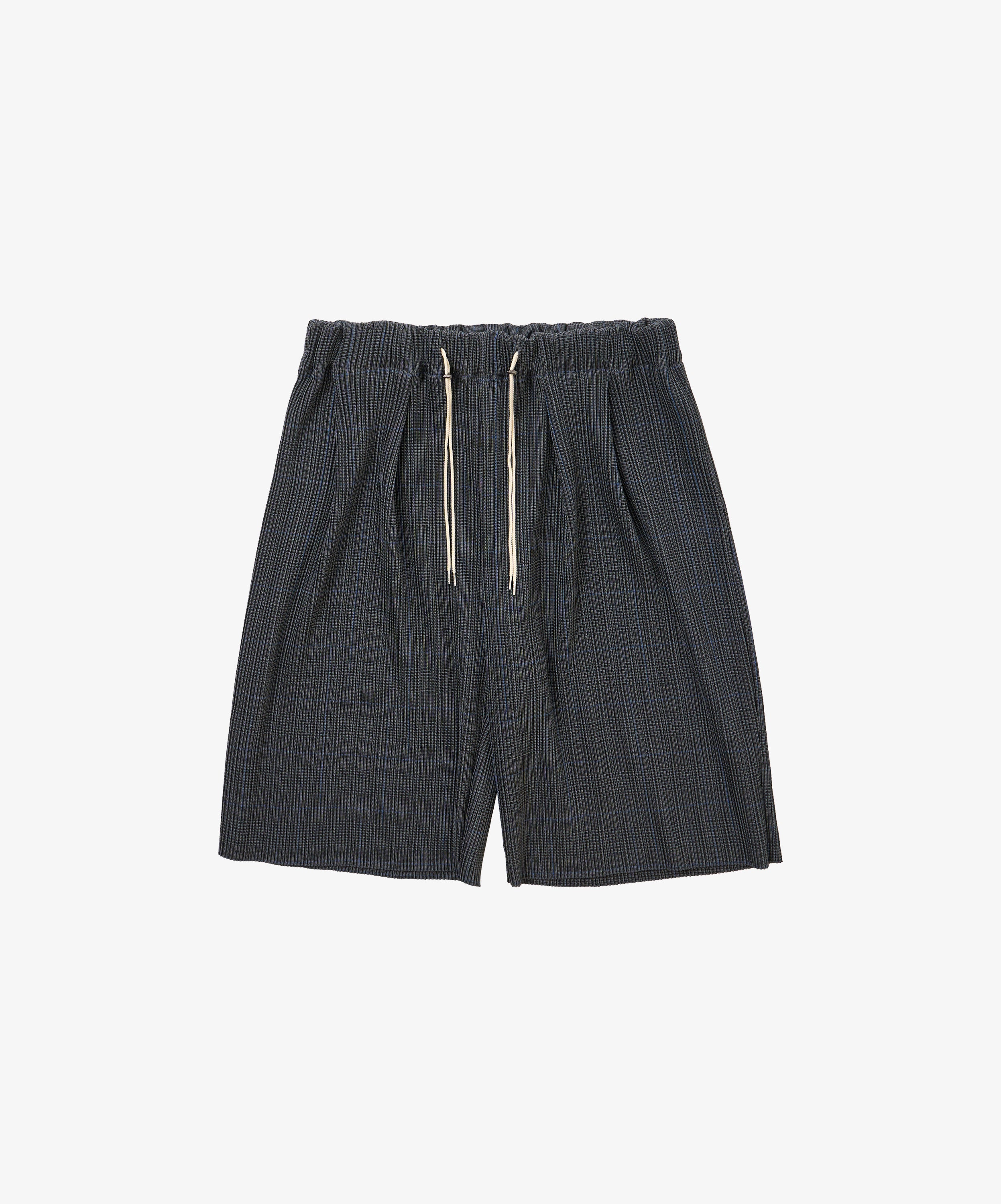 circular pleats short pants deadstock watahiko tex glen check