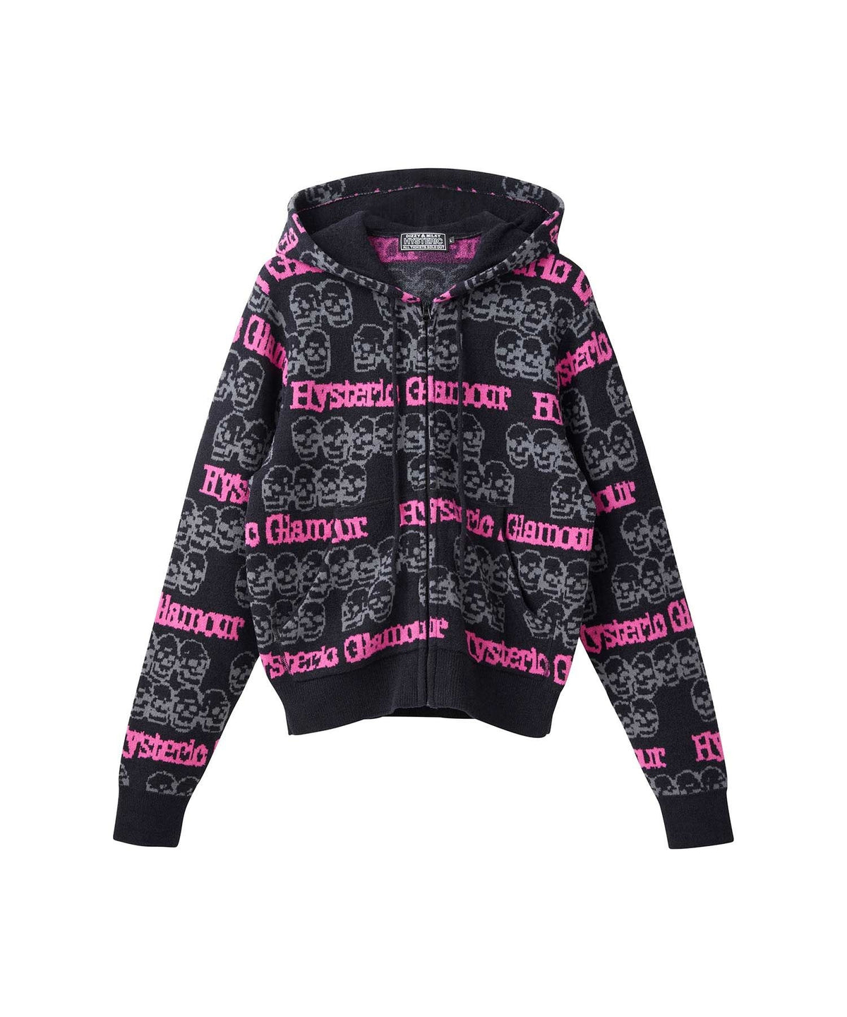 SKULL STRIPE Pattern Jacquard Parka