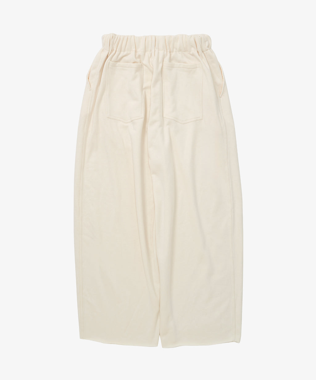 french terry circular pants ivory