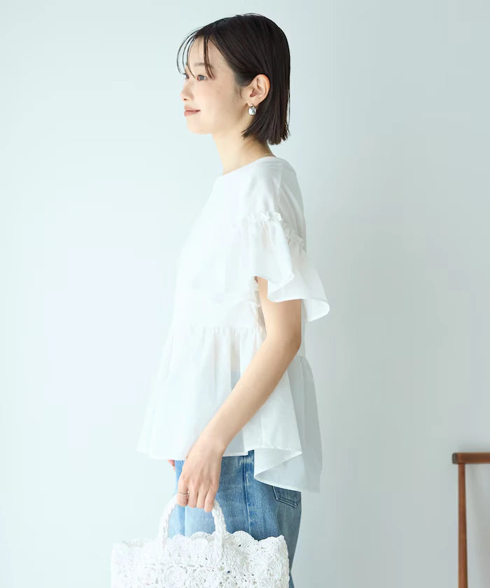 Organic Cotton Frill Sleeve T-shirt