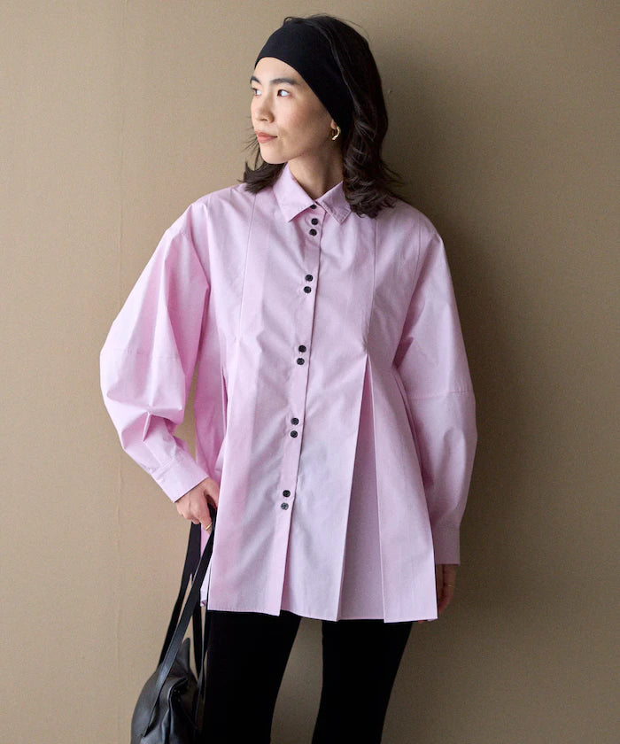 Box Stacked Balloon Sleeve Long Sleeve Shirt
