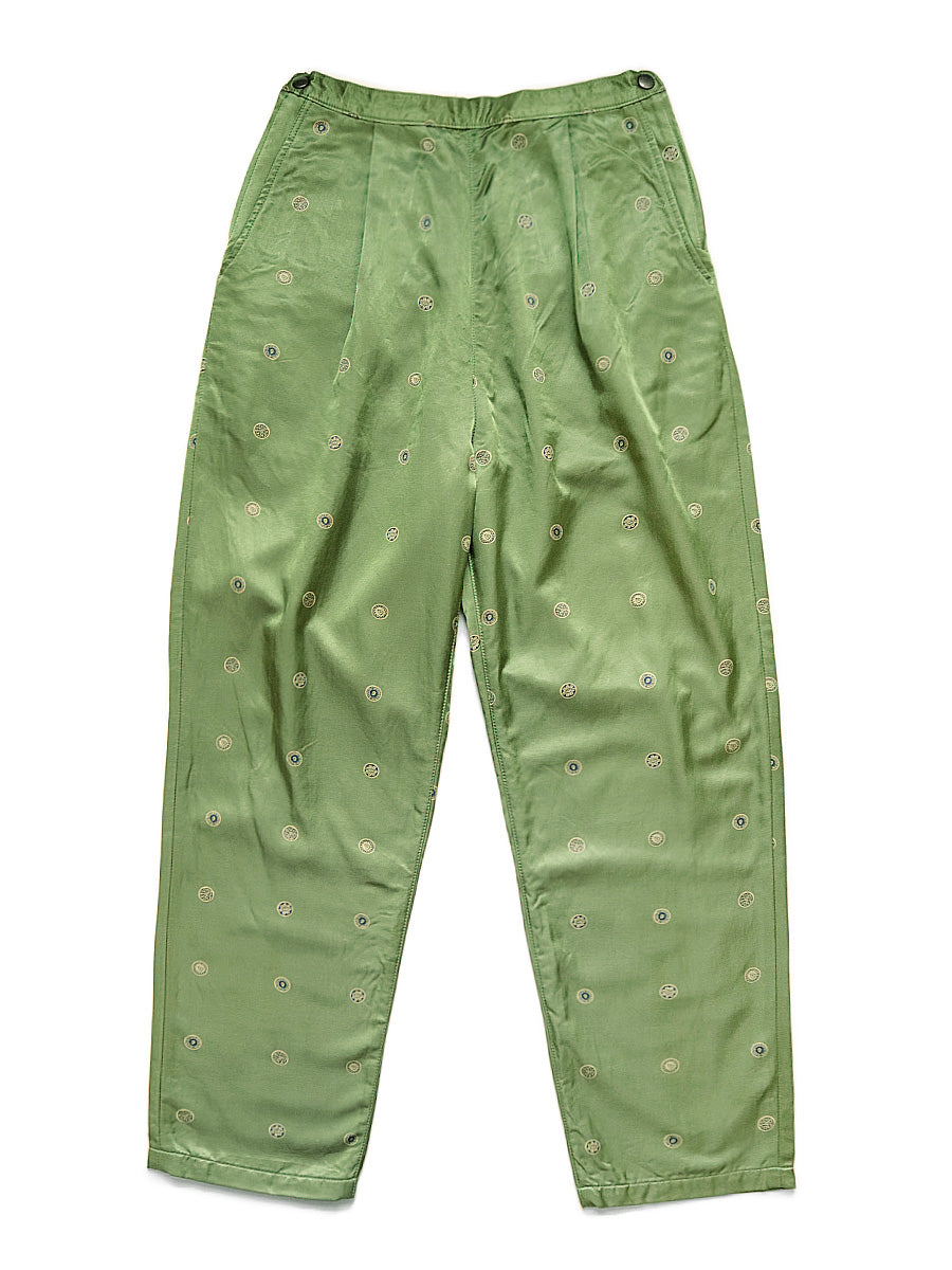 Cotton Rayon Brushed Bean Pattern High-Waisted Pants