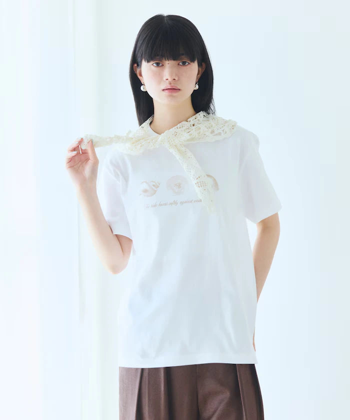 Comfortable Shell Print Crew Neck T-Shirt
