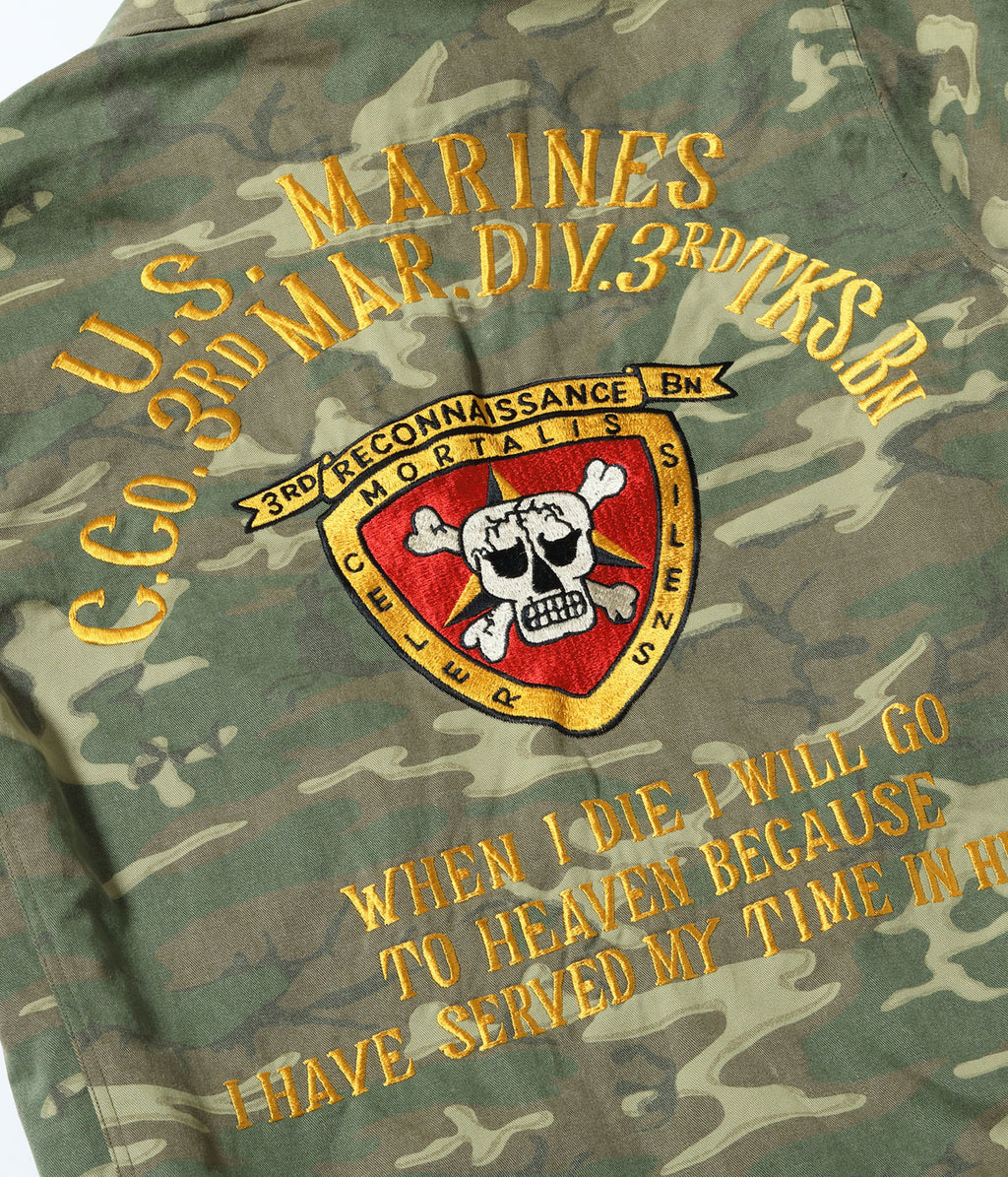 Tour Jacket ERDL Camo U.S. Marine Corps 3rd Mar. Div. 3rd Tks. Bn