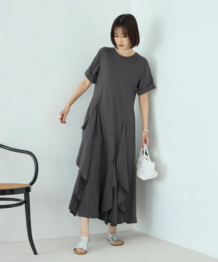 Organic Cotton Draped Flare Dress