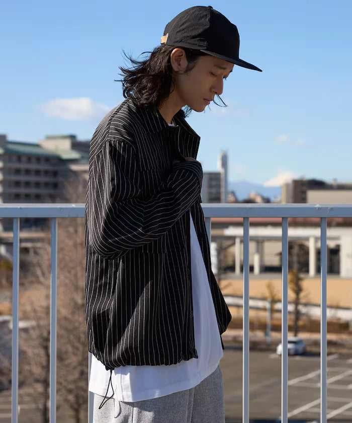 Stripe Shirt Blouson / Setup Compatible / Layer / Relaxed Fit