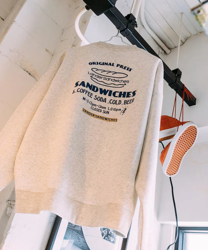 LANDER SANDWICHES×FREAK'S STORE/ Lander Limited Edition Big Silhouette Back Print Crewneck Sweat 【Limited Release】
