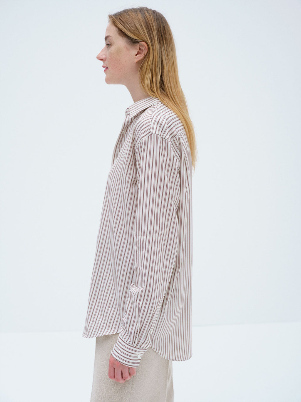 COTTON SILK STRIPE SHIRT