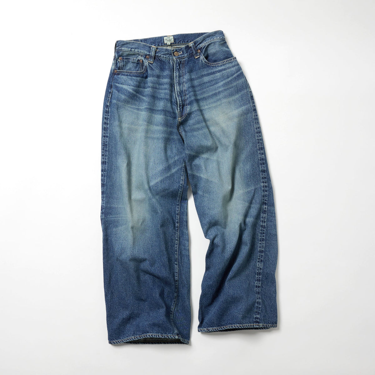 GL42622H / RECYCLED WASTE SUVIN COTTON YARN 11.5oz. DENIM 5POCKET BAGGY PANTS VINTAGE WASHED