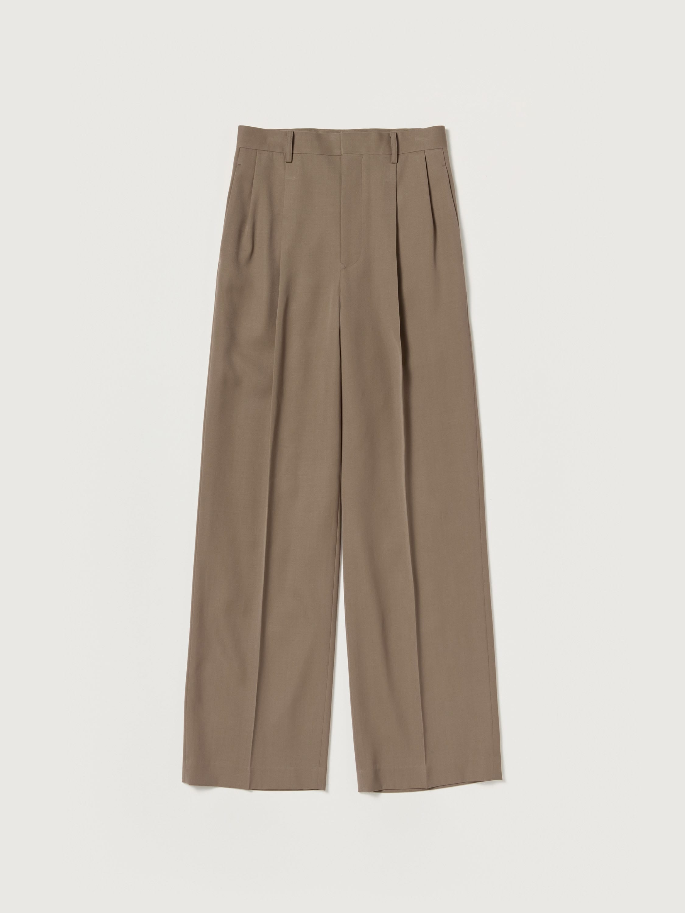 LIGHT WOOL MAX GABARDINE TWO-TUCK SLACKS