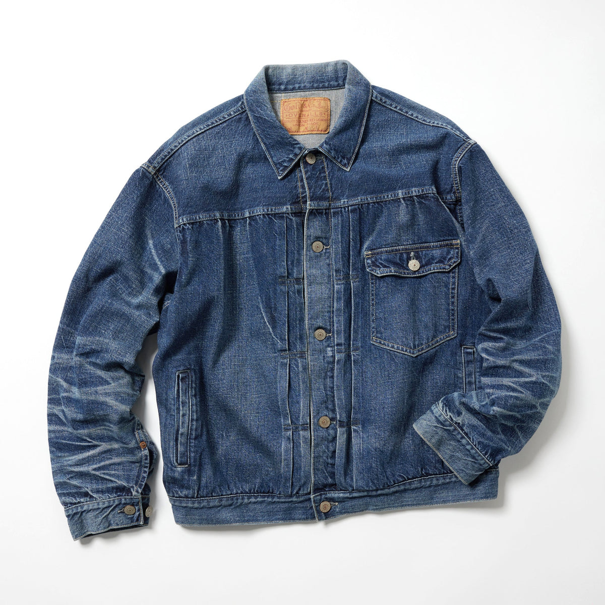 GL15861H / RECYCLED WASTE SUVIN COTTON YARN 11.5oz. DENIM BLOUSE VINTAGE WASHED