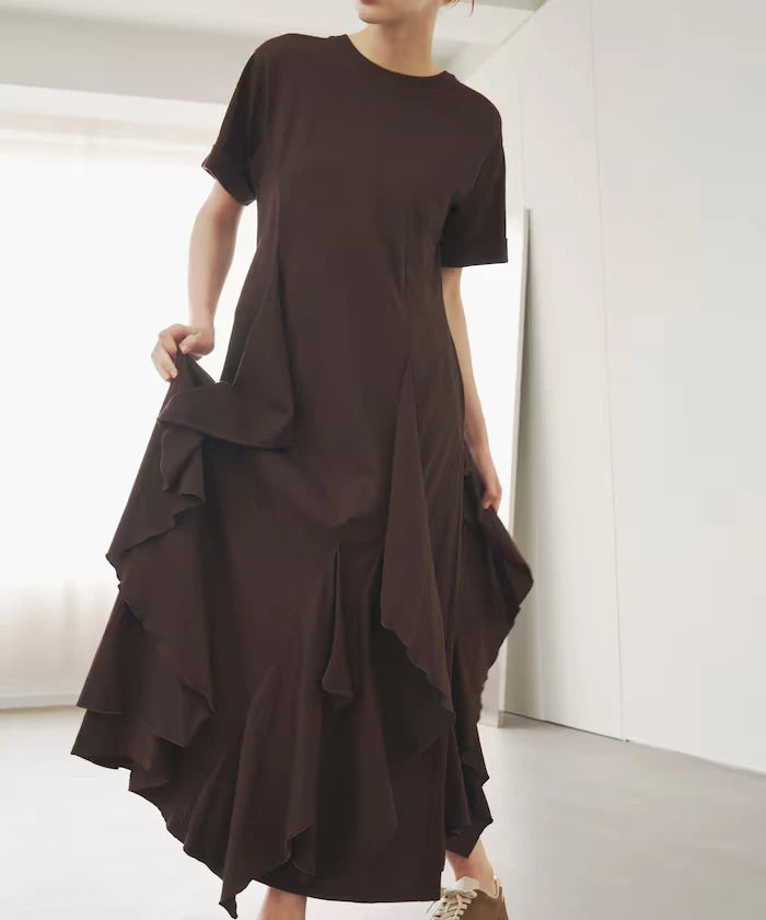 Organic Cotton Draped Flare Dress