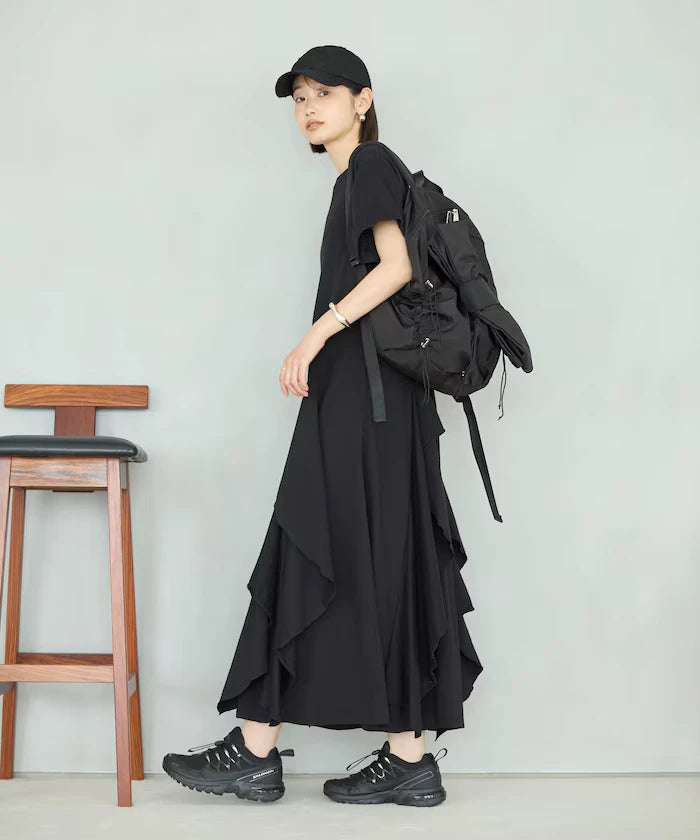 Organic Cotton Draped Flare Dress