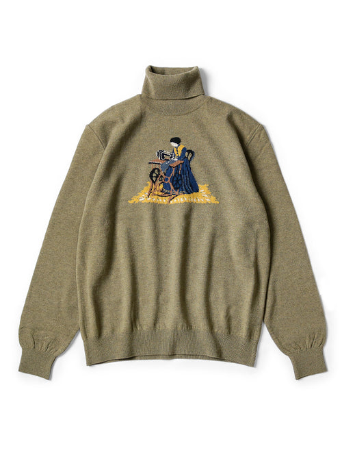 12G Wool High Neck Sweater (Lady Blue...)