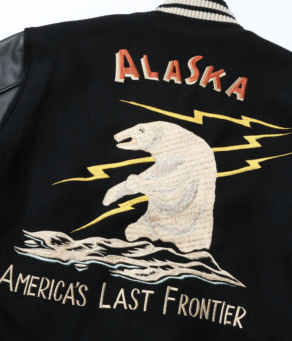 30oz. WOOL MELTON AWARD JACKET “POLAR BEAR” (BLACK)