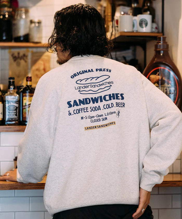 LANDER SANDWICHES×FREAK'S STORE/ Lander Limited Edition Big Silhouette Back Print Crewneck Sweat 【Limited Release】