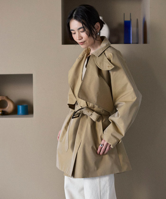 Mid-length T/C Chambray Trench Coat