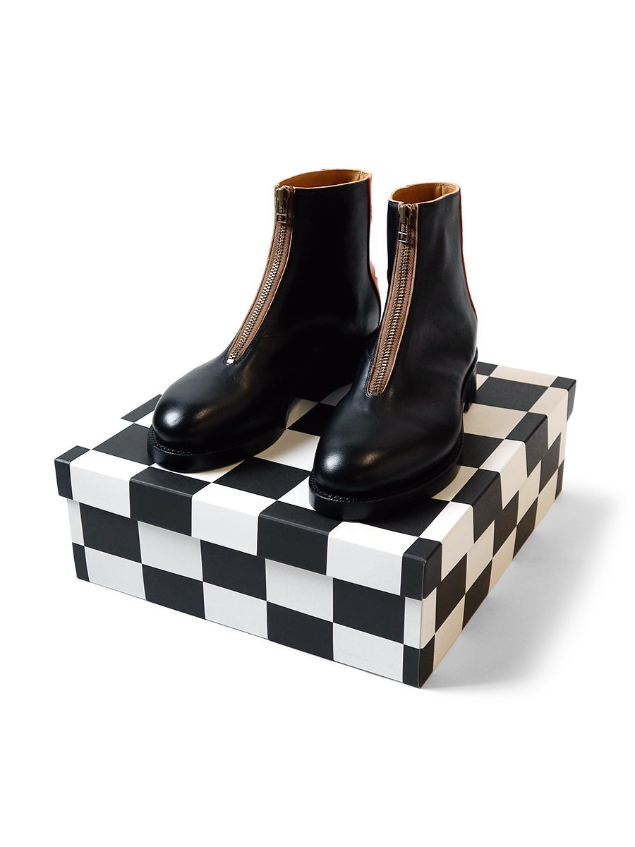 Leather ZIP UP Cafe Race Frisco Boots