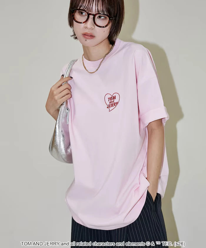 <Functional Material> TOM AND JERRY Heart Graphic T-Shirt Limited Edition