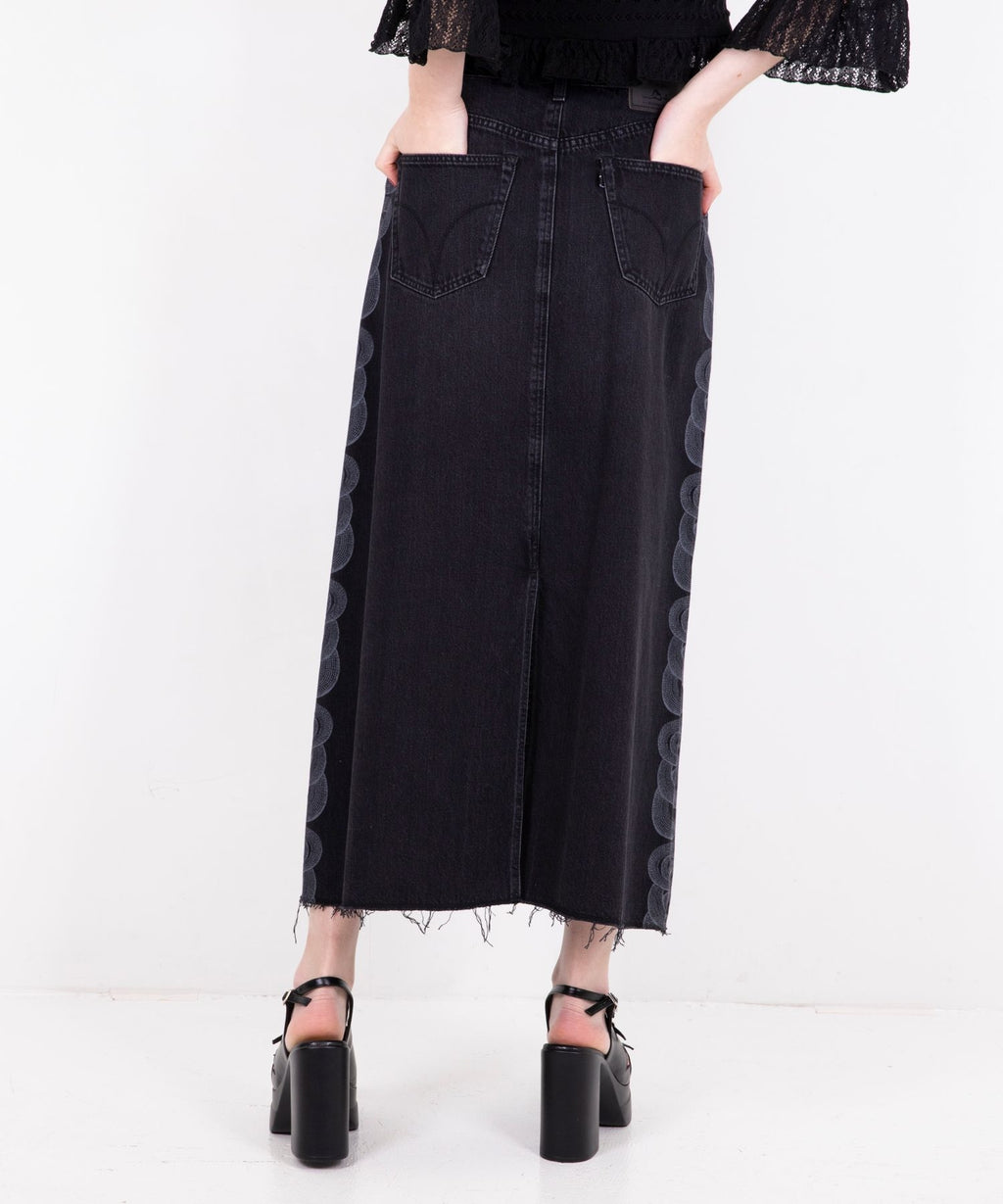 Snake Loop Remake Denim Skirt