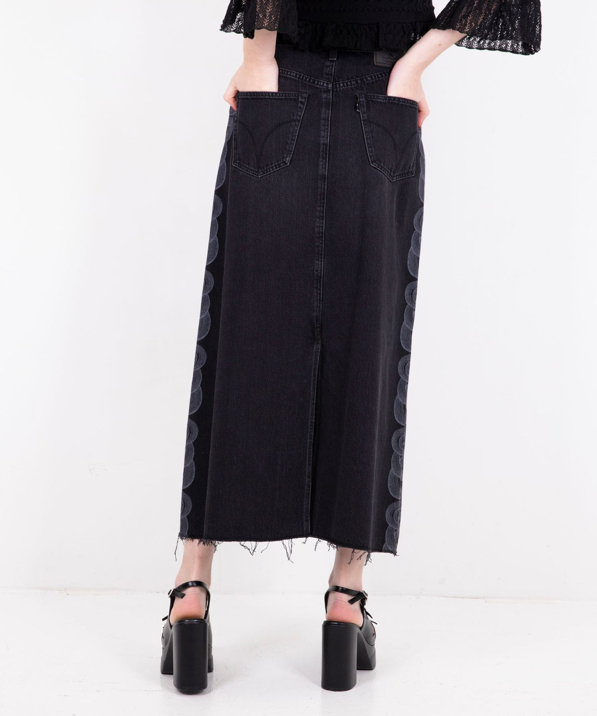 Snake Loop Remake Denim Skirt