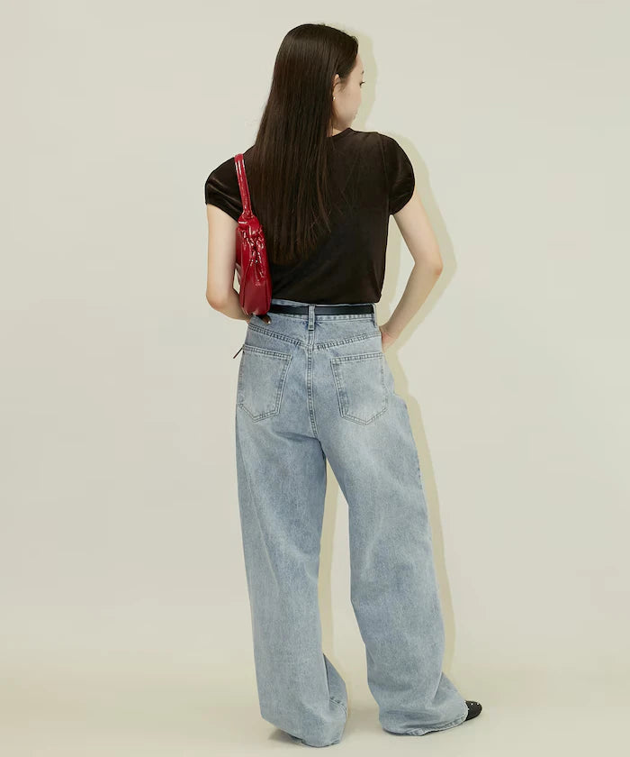Puff Sleeve Sheer Flocky T-Shirt Limited Edition