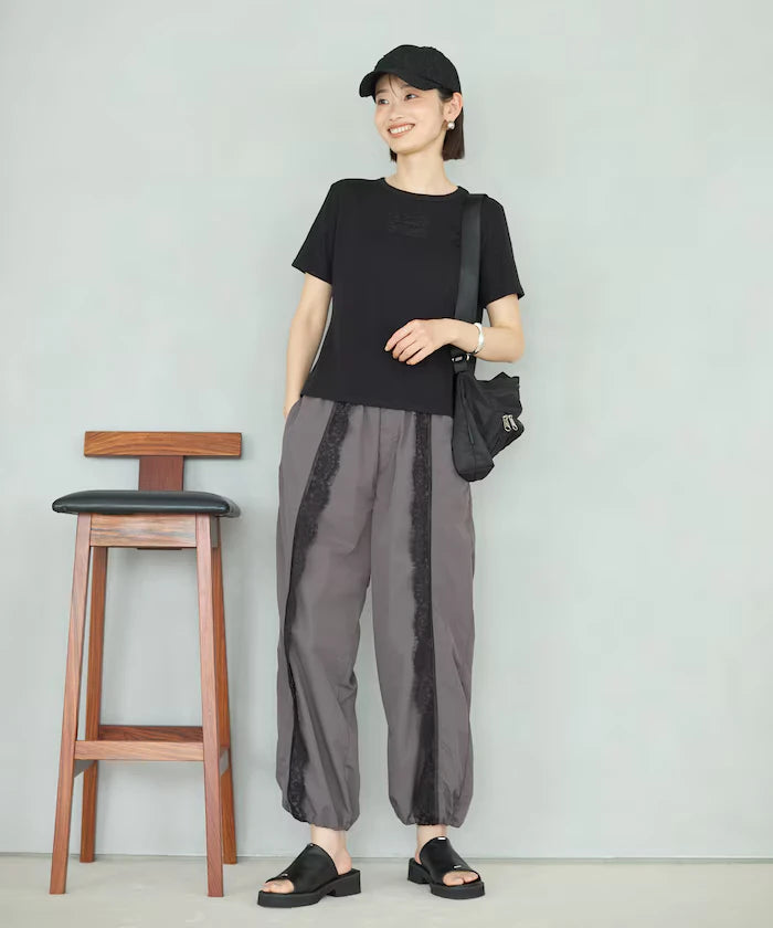 Lace Applique Cotton Modal T-Shirt