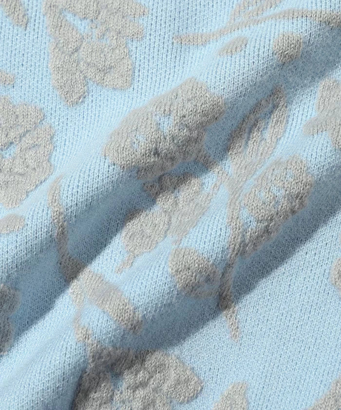 Flower Jacquard Knit Cardigan
