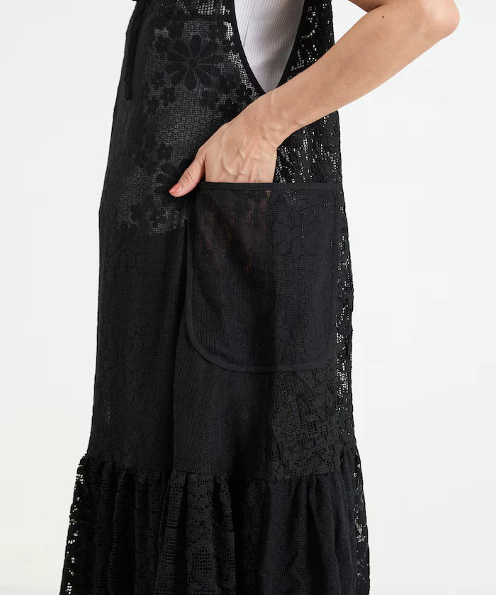 2WAY Lace Tiered Sleeveless Dress