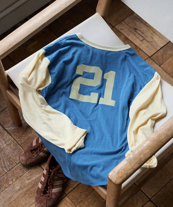 Henry Neck Football Logo T-Shirt
