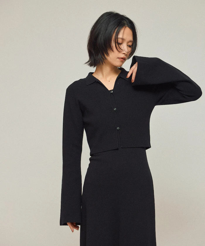 Functional Fabric Silk Blend Knit Ensemble Dress / Anti-Pill / Machine Washable