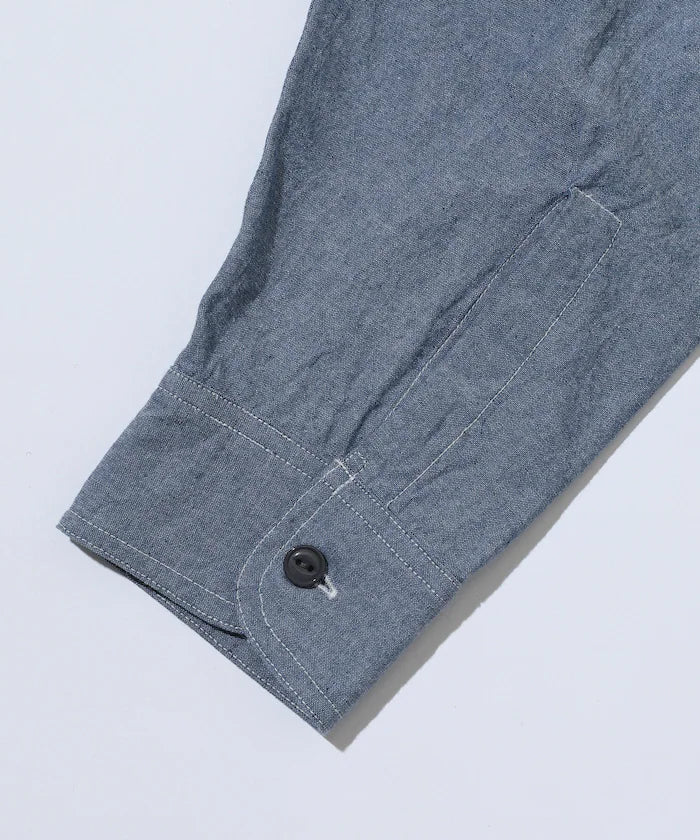 Oversized Classic Regular Collar Chambray Shirt Long Sleeve