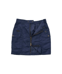 Front Zip Nylon Mini Skirt