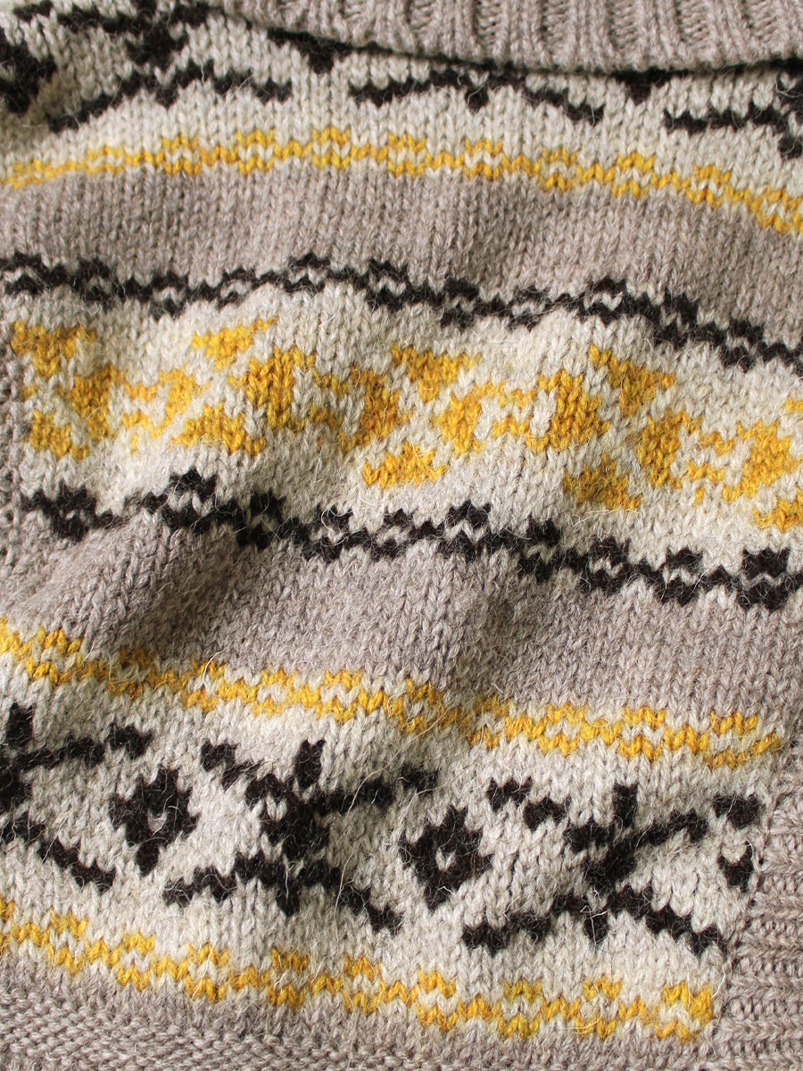3G Yellowknife Fair Isle High Neck Bib Poncho